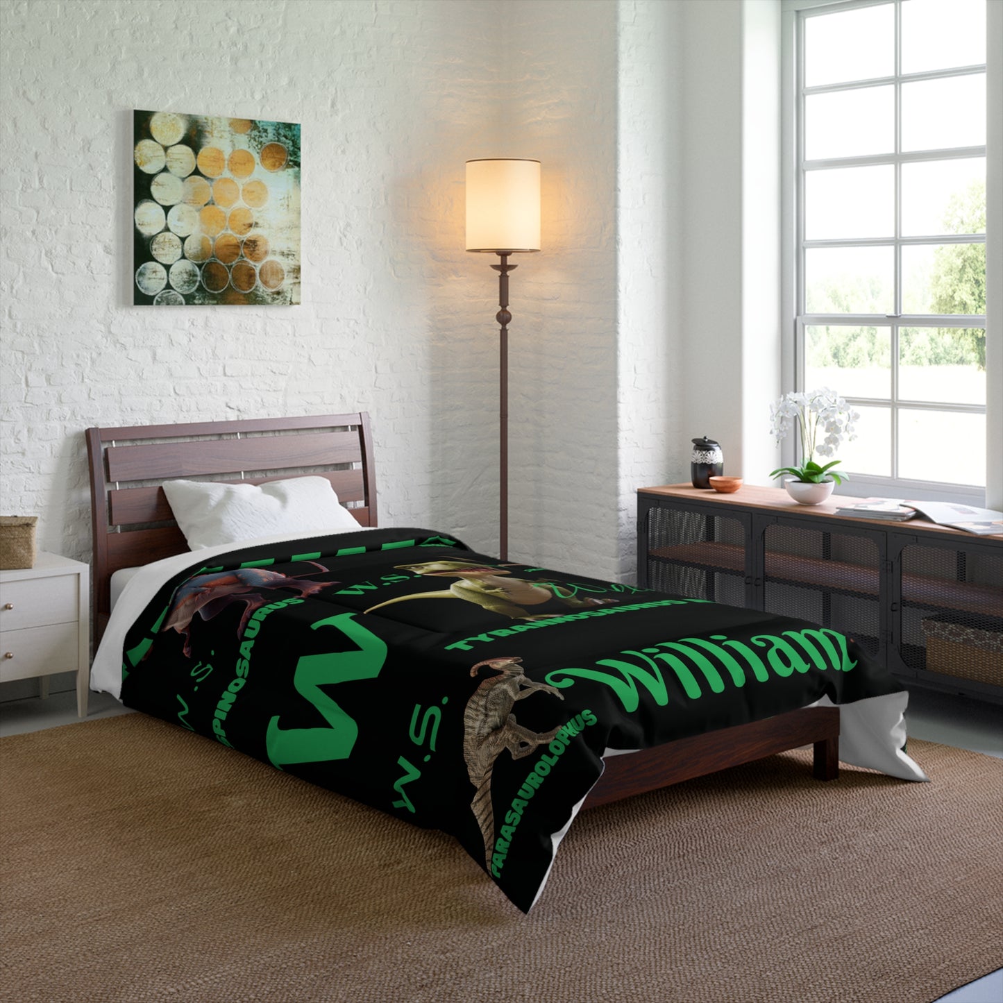 Personalized Dinosaur Comforter Kids T-Rex Bedding