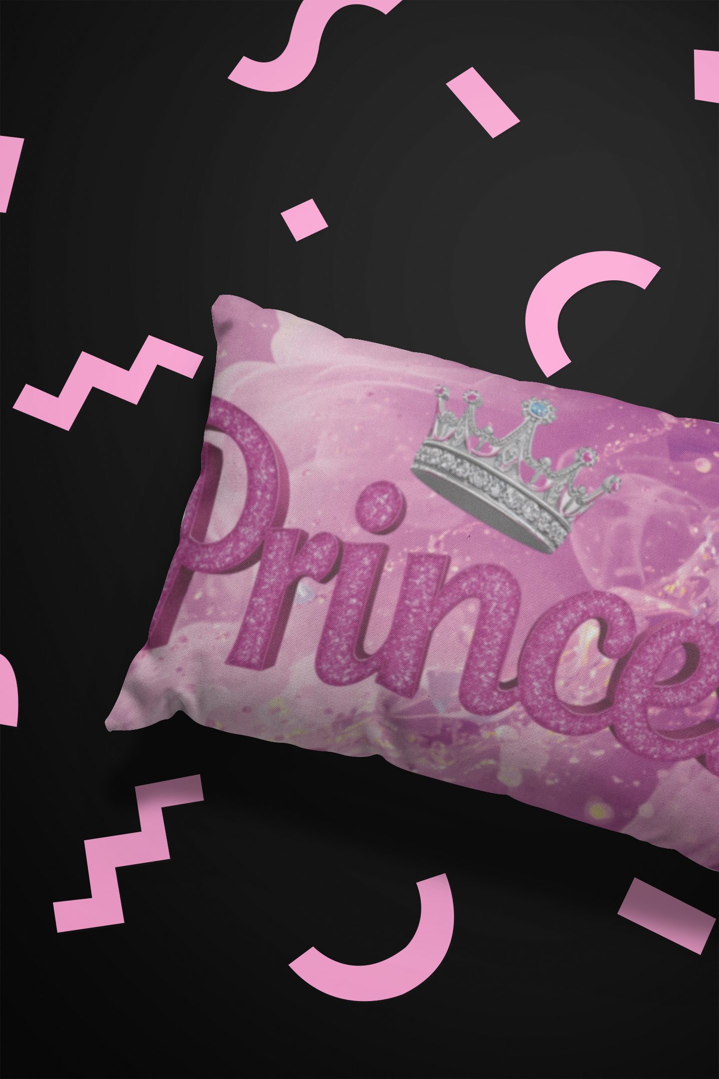 Personalized - "Princess" Pink Lumbar Pillow