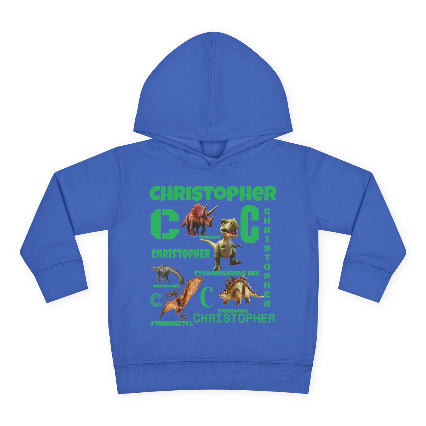 Boys Toddler Hoodie — Personalized Dino Name Collage (Custom Kids Pullover)