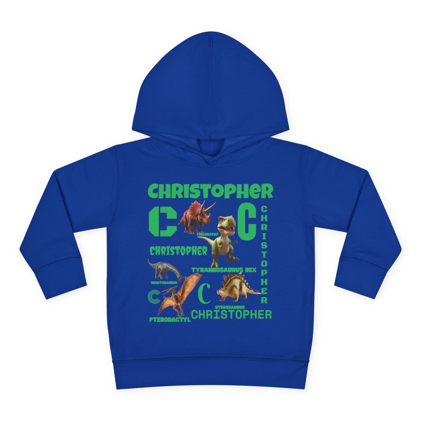 Boys Toddler Hoodie — Personalized Dino Name Collage (Custom Kids Pullover)