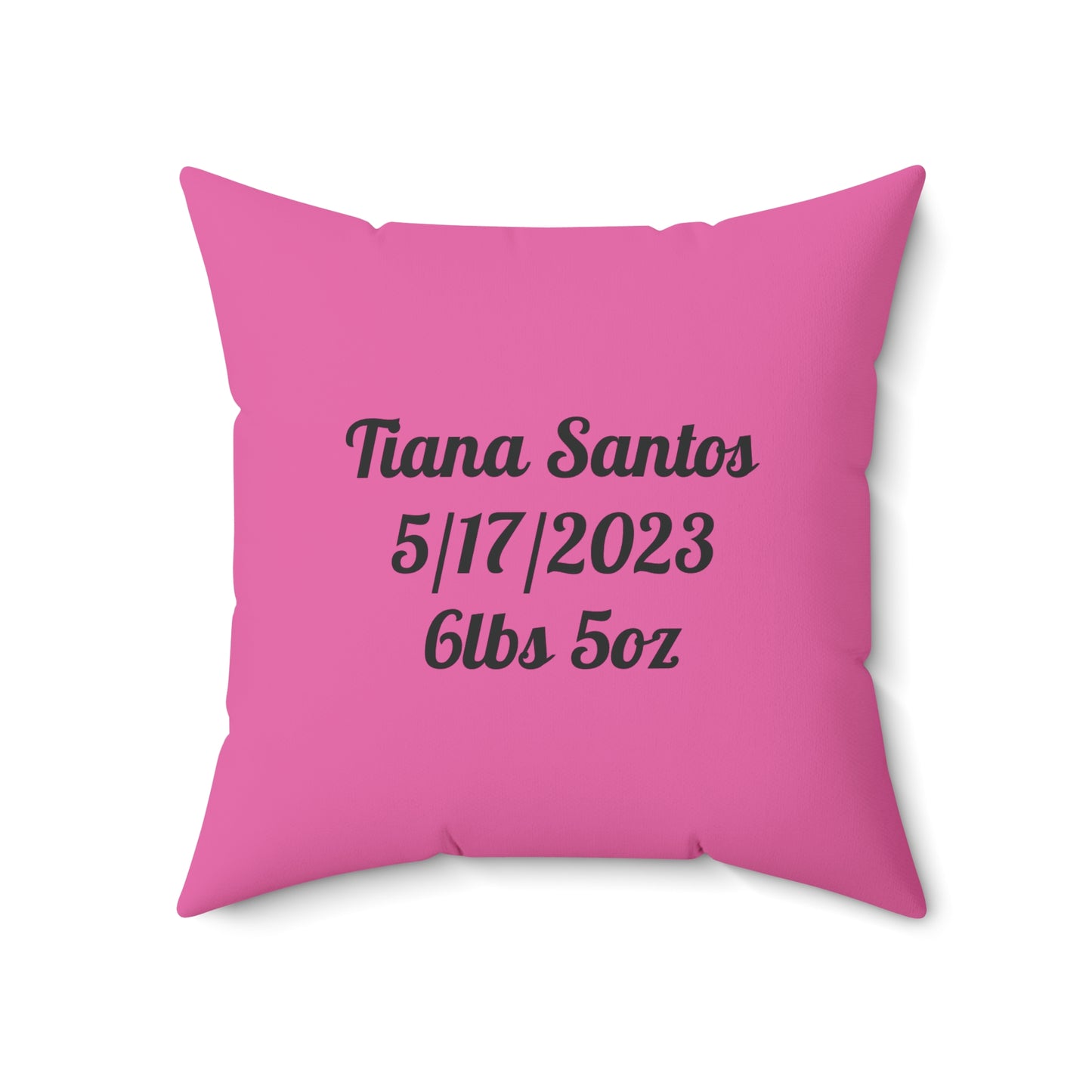Personalized Baby Girl Bear Nursery Pillow — Custom Name & Birth Details