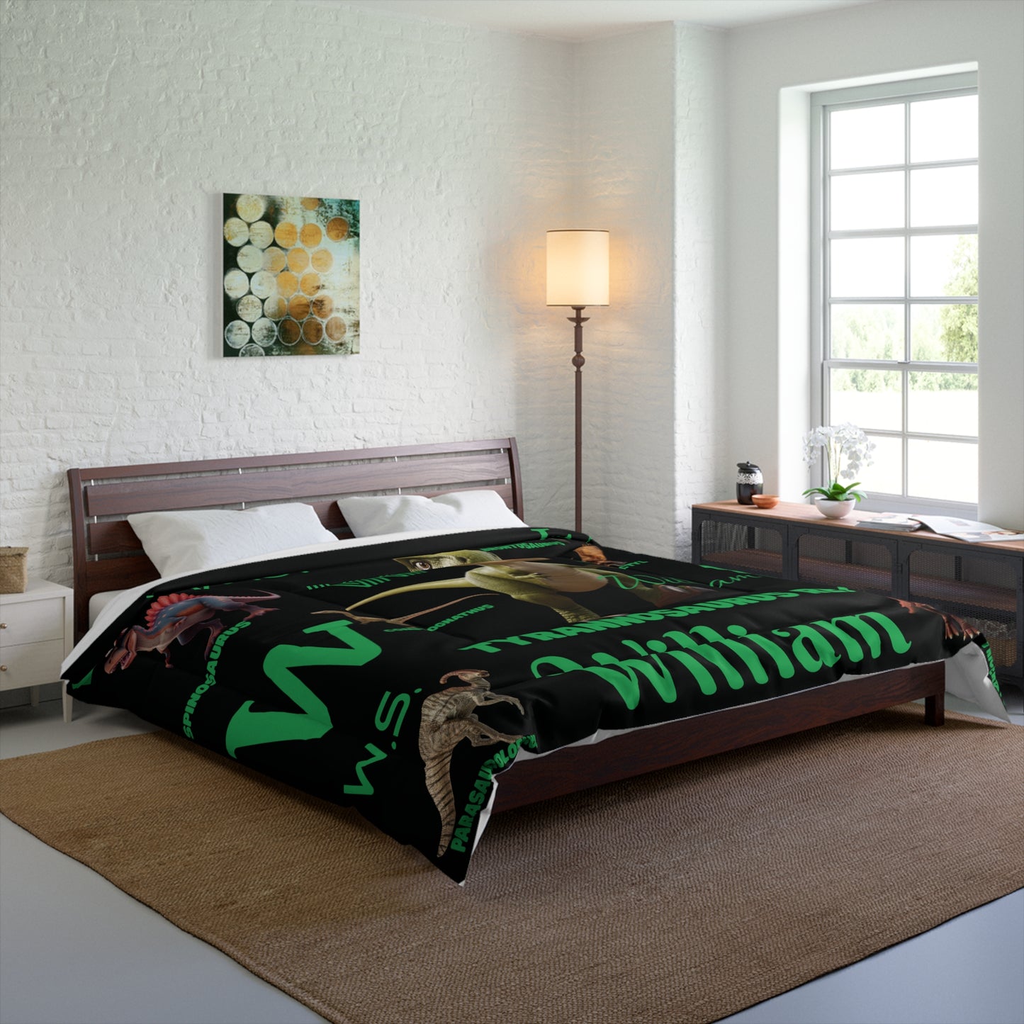 Personalized Dinosaur Comforter Kids T-Rex Bedding