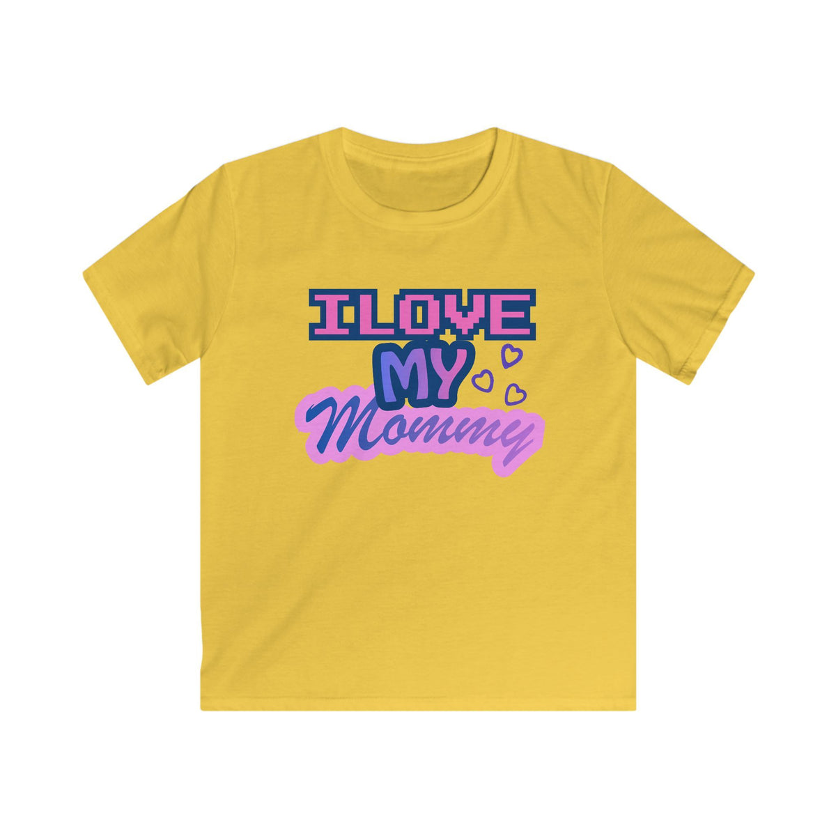 Kids T-Shirt — "I Love My Mommy" Retro Pixel Heart Design