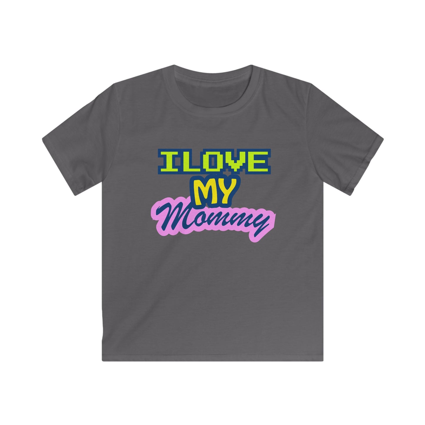 Kids T-Shirt — "I Love My Mommy" Retro Pixel Heart Design