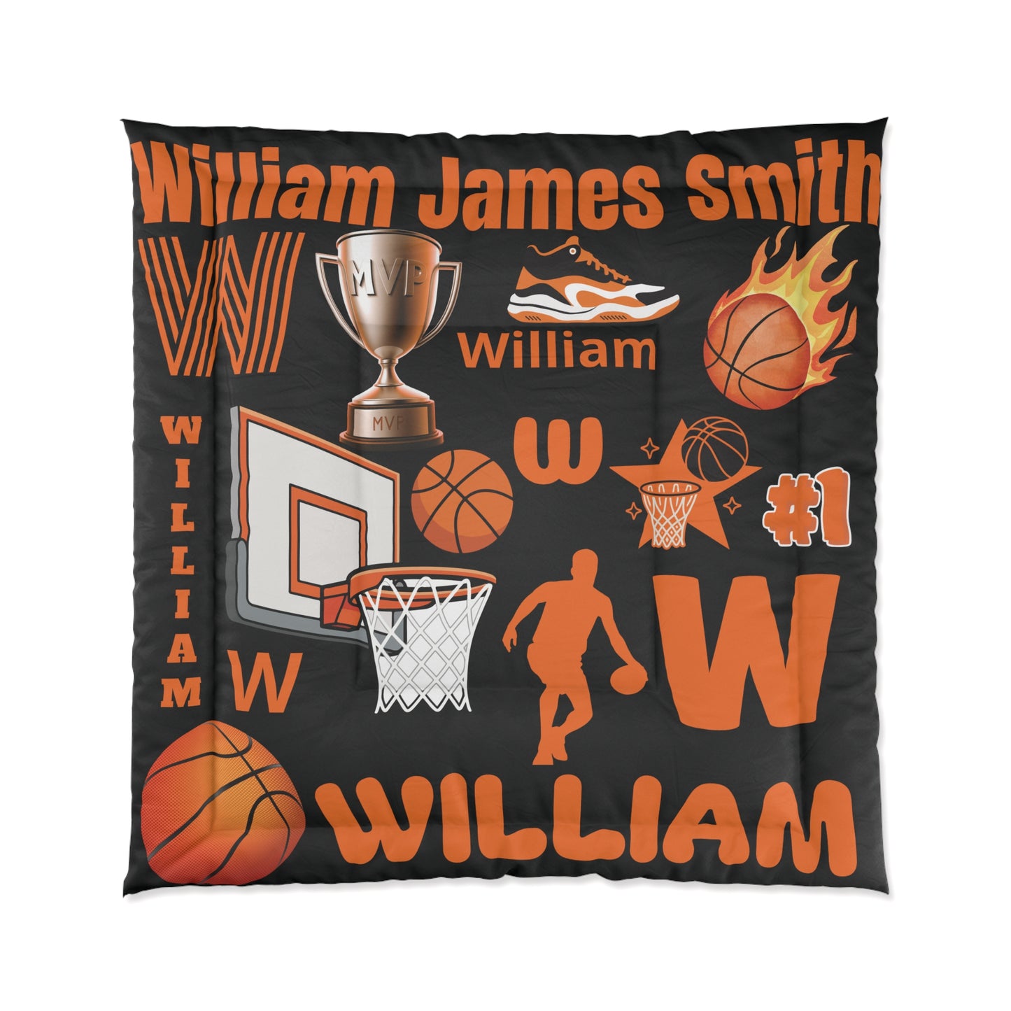Personalized Basketball Comforter – Custom Name