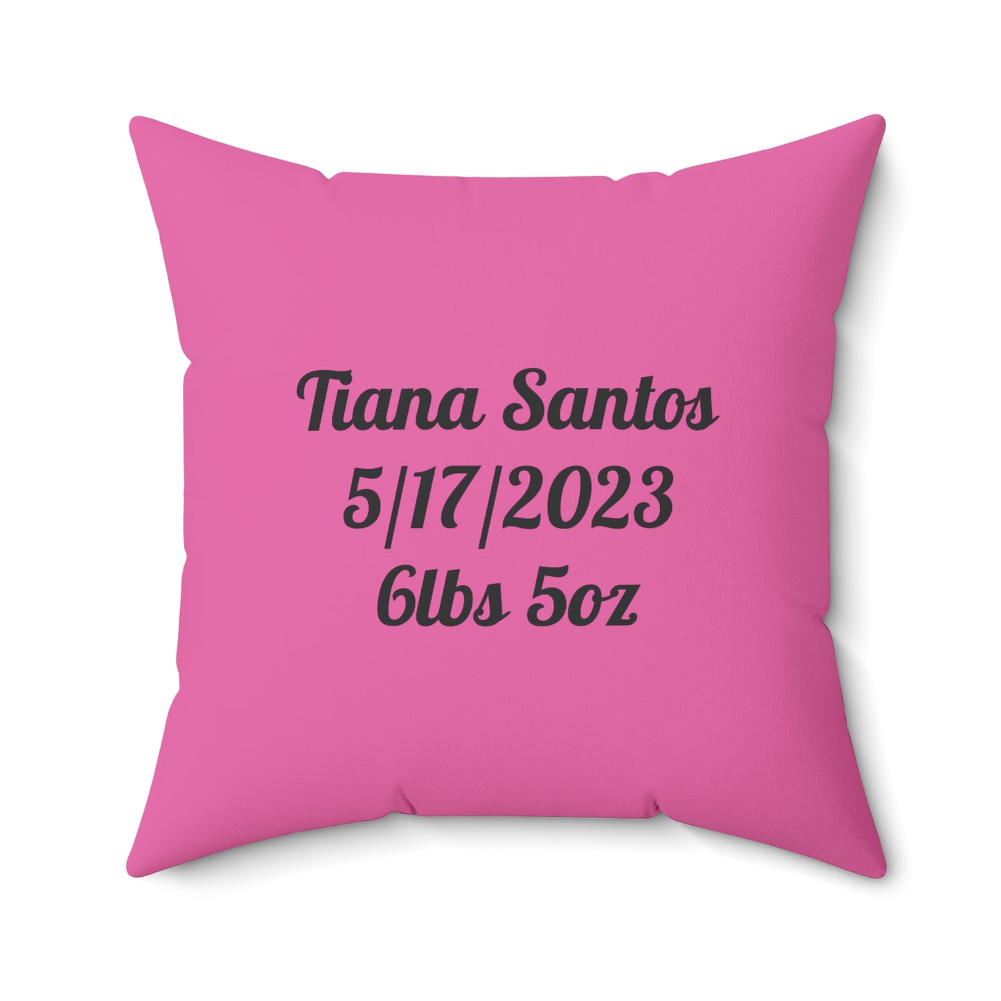 Personalized Baby Girl Bear Nursery Pillow — Custom Name & Birth Details