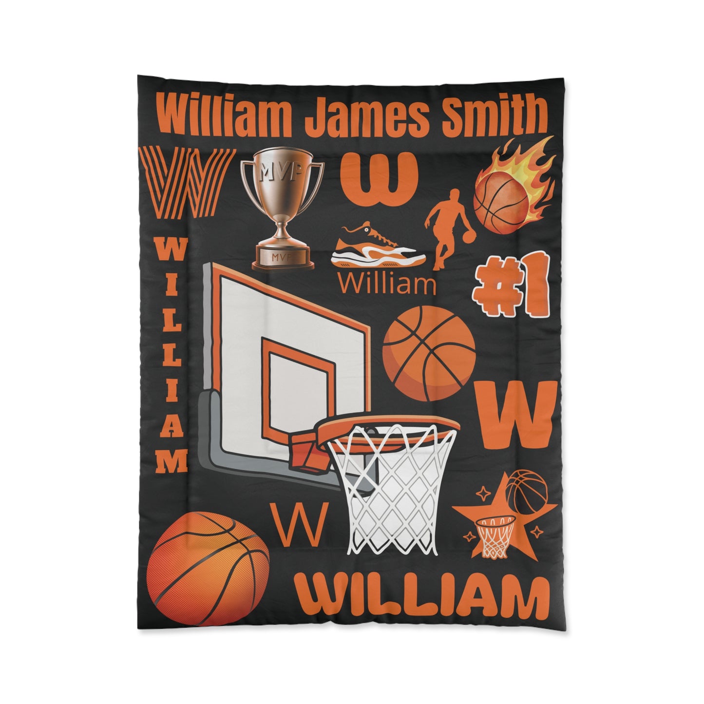 Personalized Basketball Comforter – Custom Name