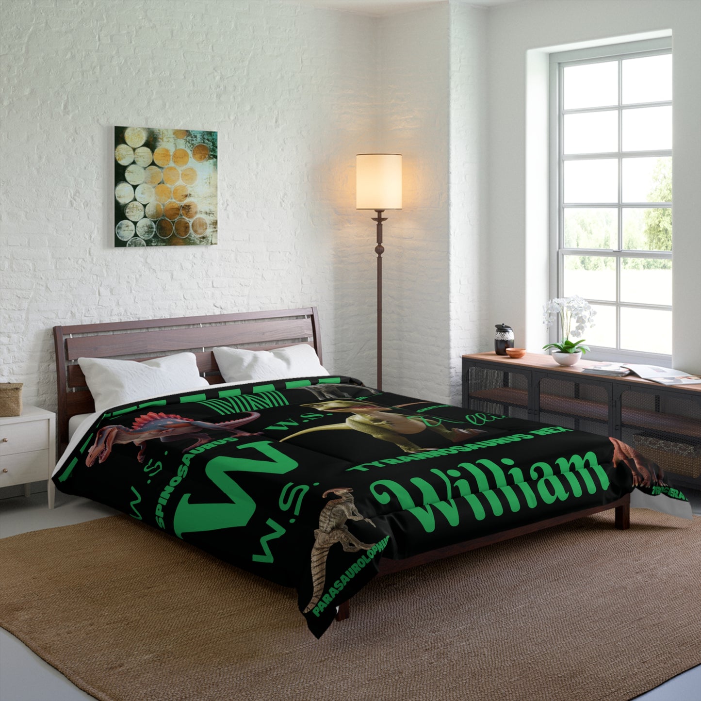 Personalized Dinosaur Comforter Kids T-Rex Bedding