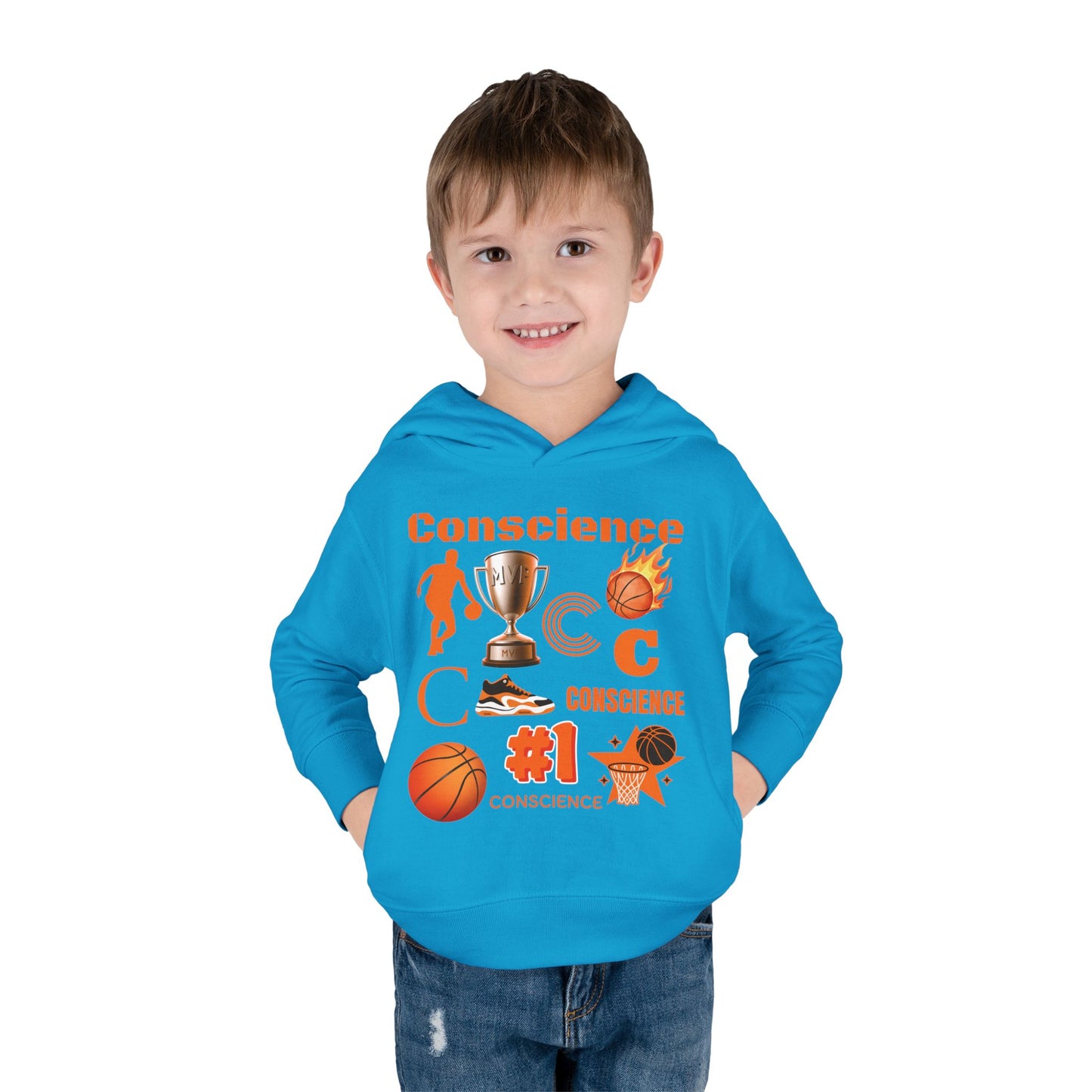 Personalized Toddler Basketball Hoodie —  Graphic Pullover