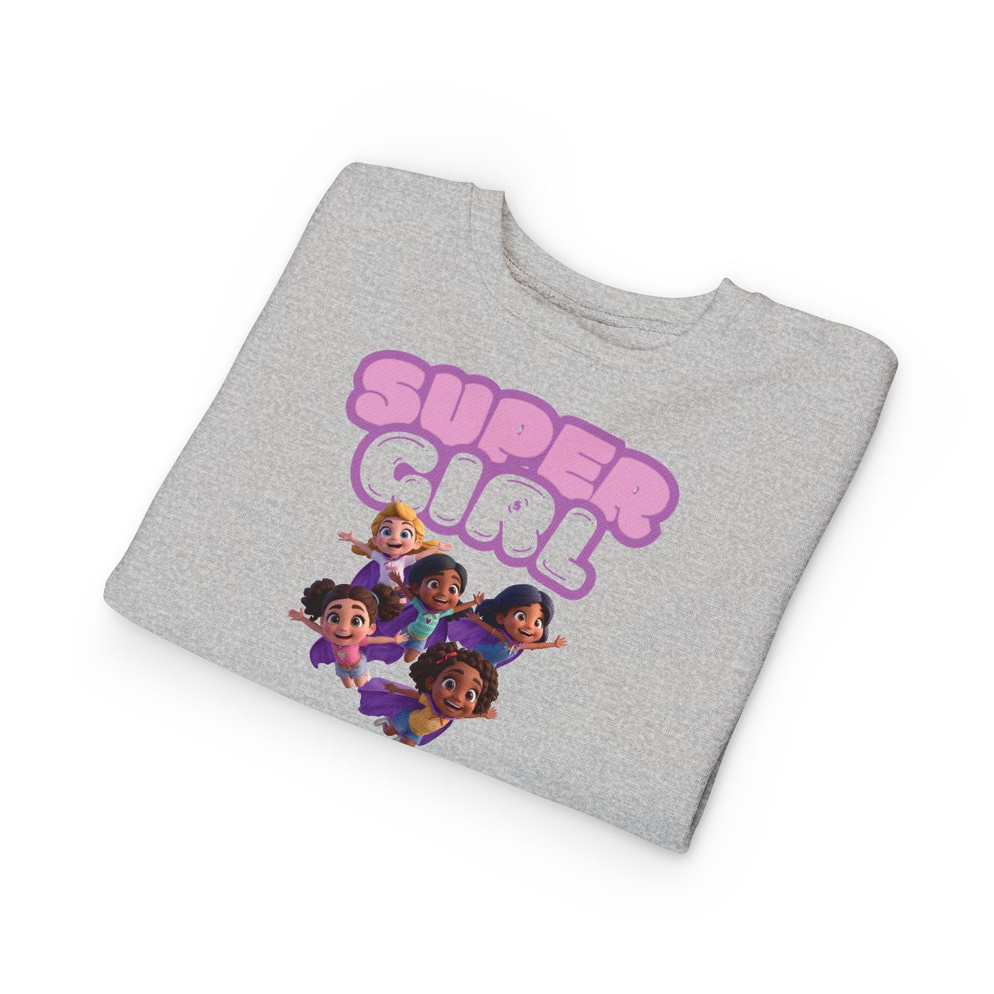 SuperGirl Toddler Sweatshirt — Cute Flying Superhero Graphic for Kids