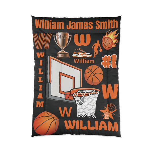 Personalized Basketball Comforter – Custom Name