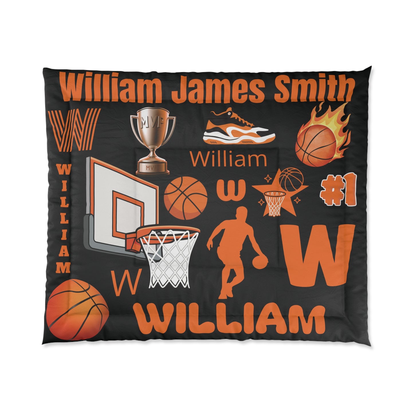 Personalized Basketball Comforter – Custom Name