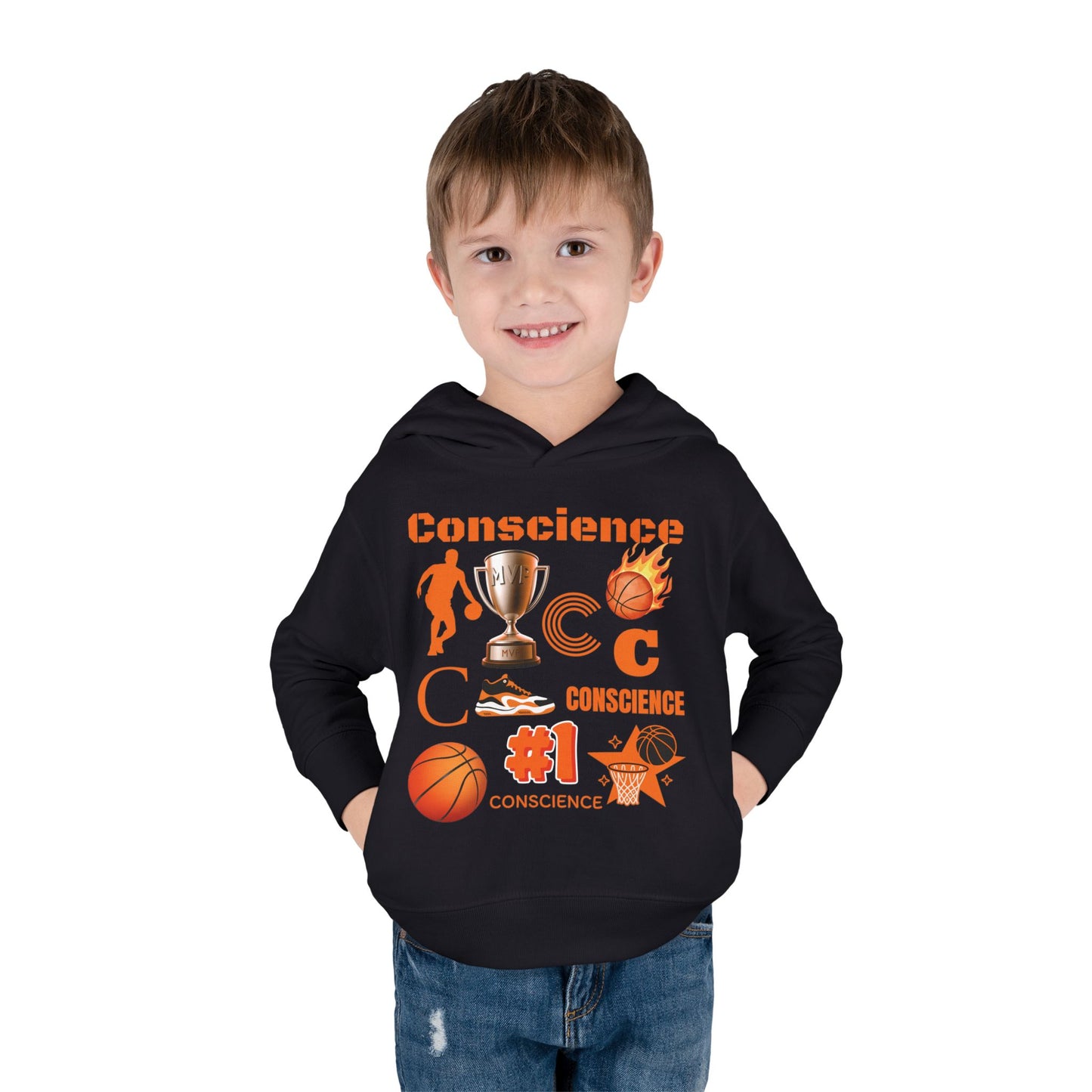 Personalized Toddler Basketball Hoodie —  Graphic Pullover