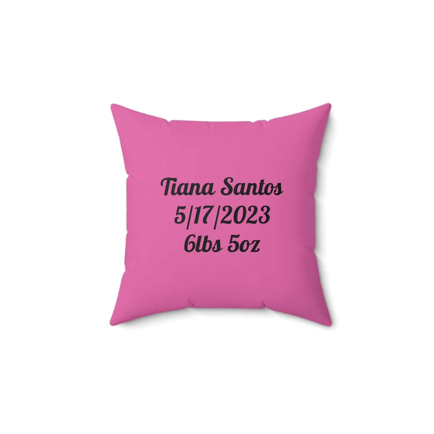 Personalized Baby Girl Bear Nursery Pillow — Custom Name & Birth Details