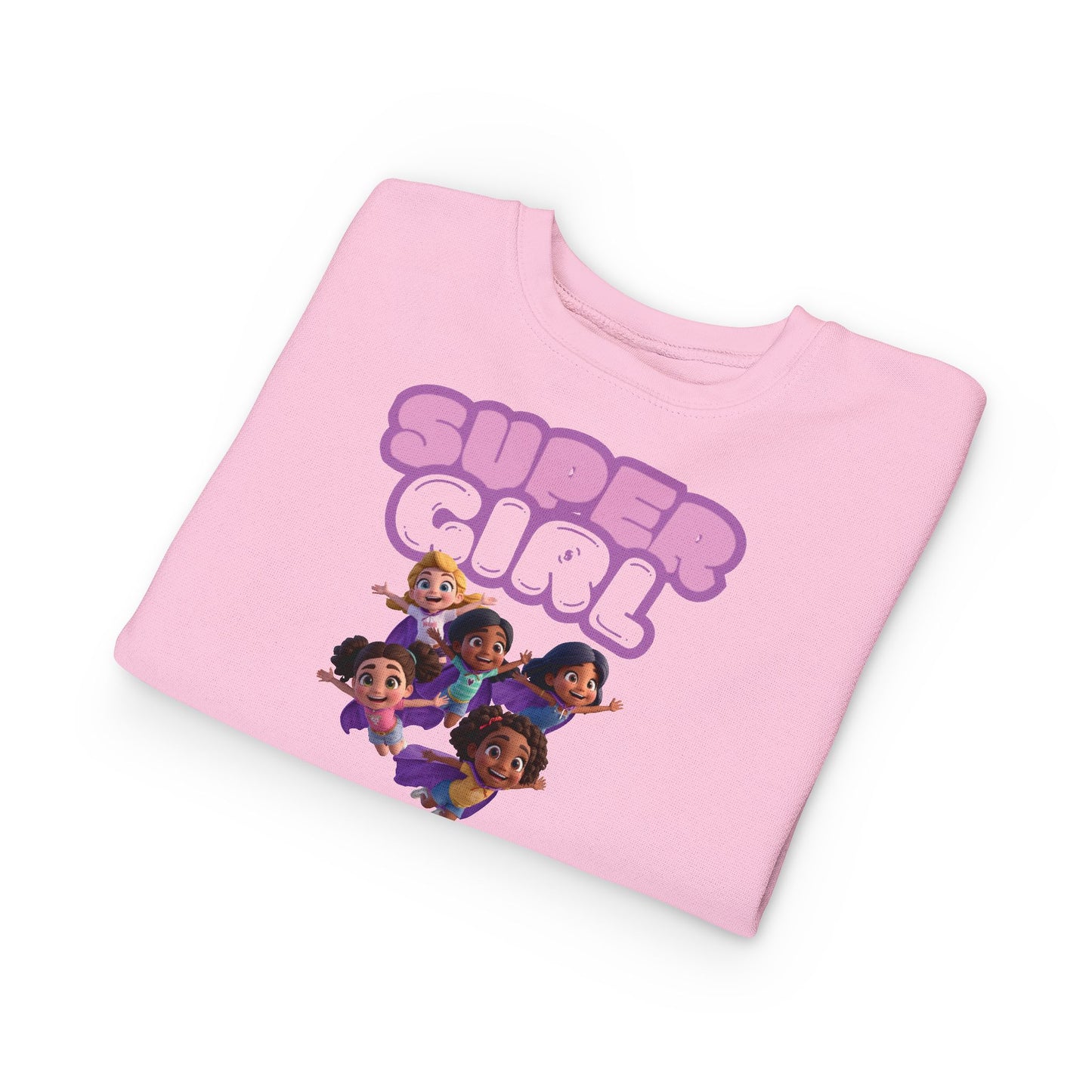 SuperGirl Toddler Sweatshirt — Cute Flying Superhero Graphic for Kids