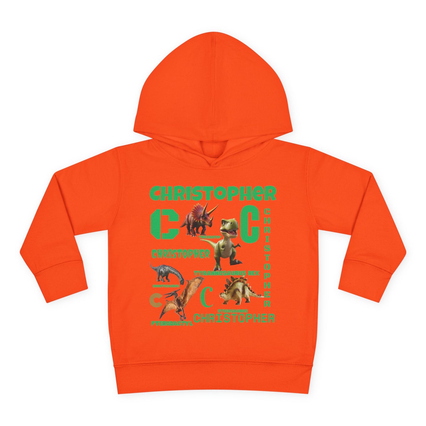 Boys Toddler Hoodie — Personalized Dino Name Collage (Custom Kids Pullover)