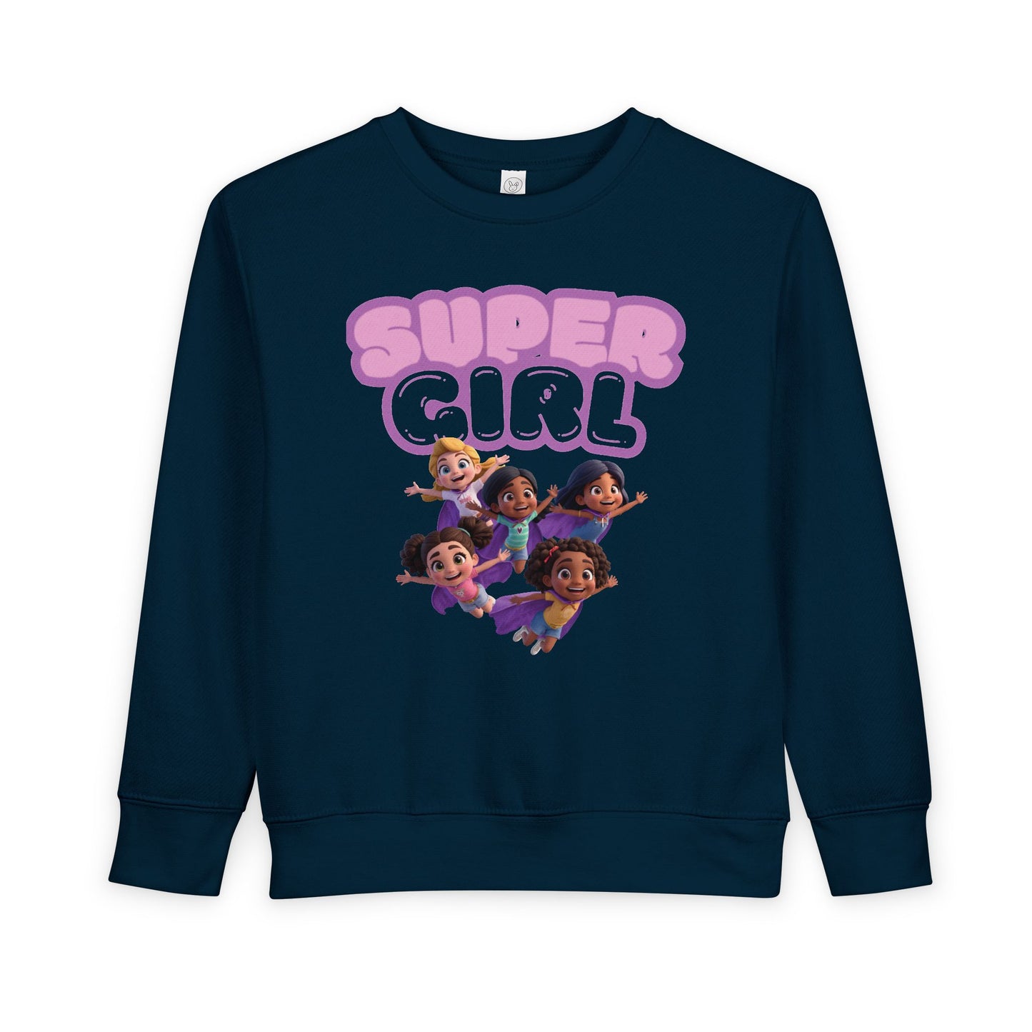 SuperGirl Toddler Sweatshirt — Cute Flying Superhero Graphic for Kids