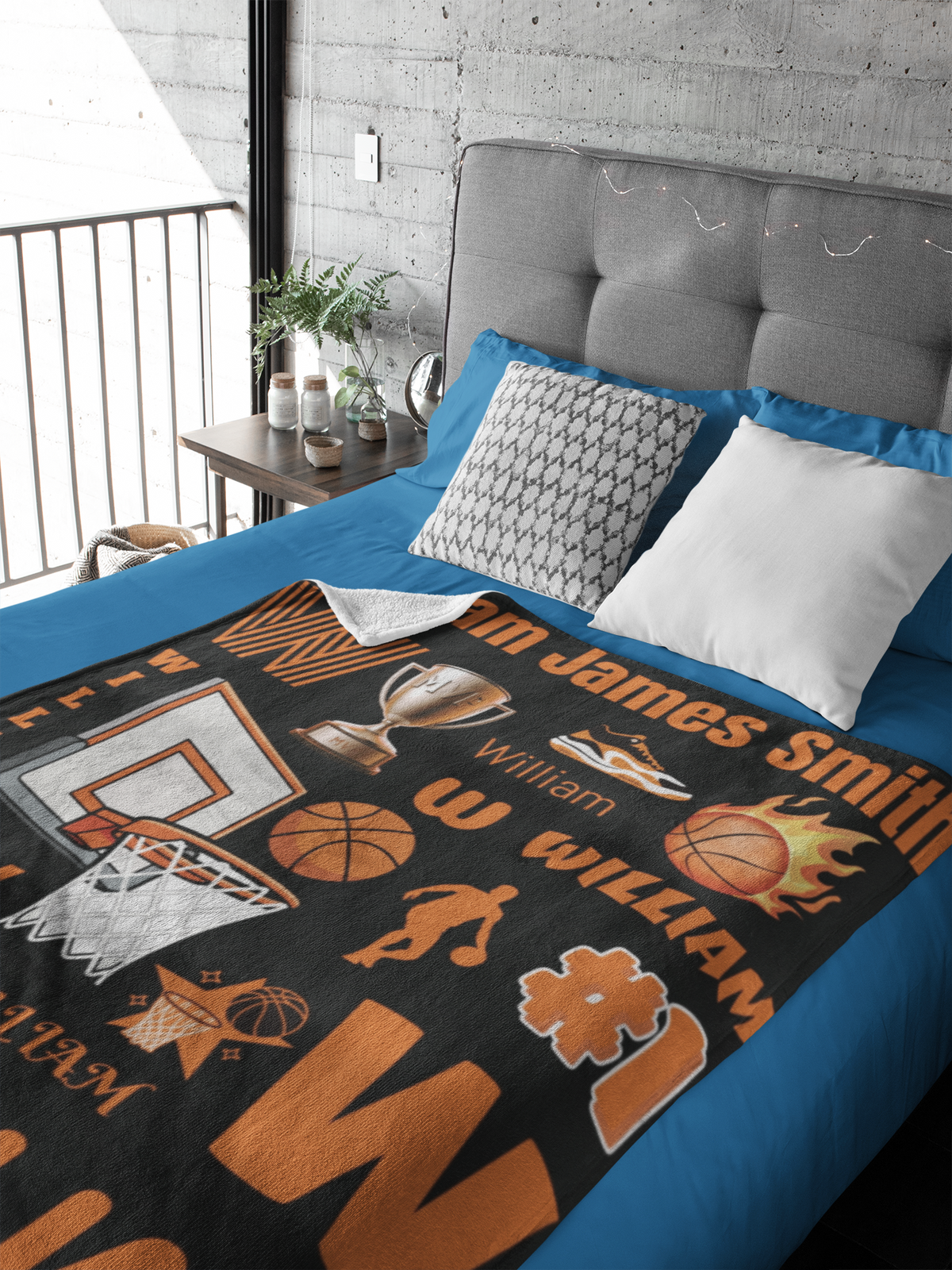 Personalized Basketball Name Throw Blanket