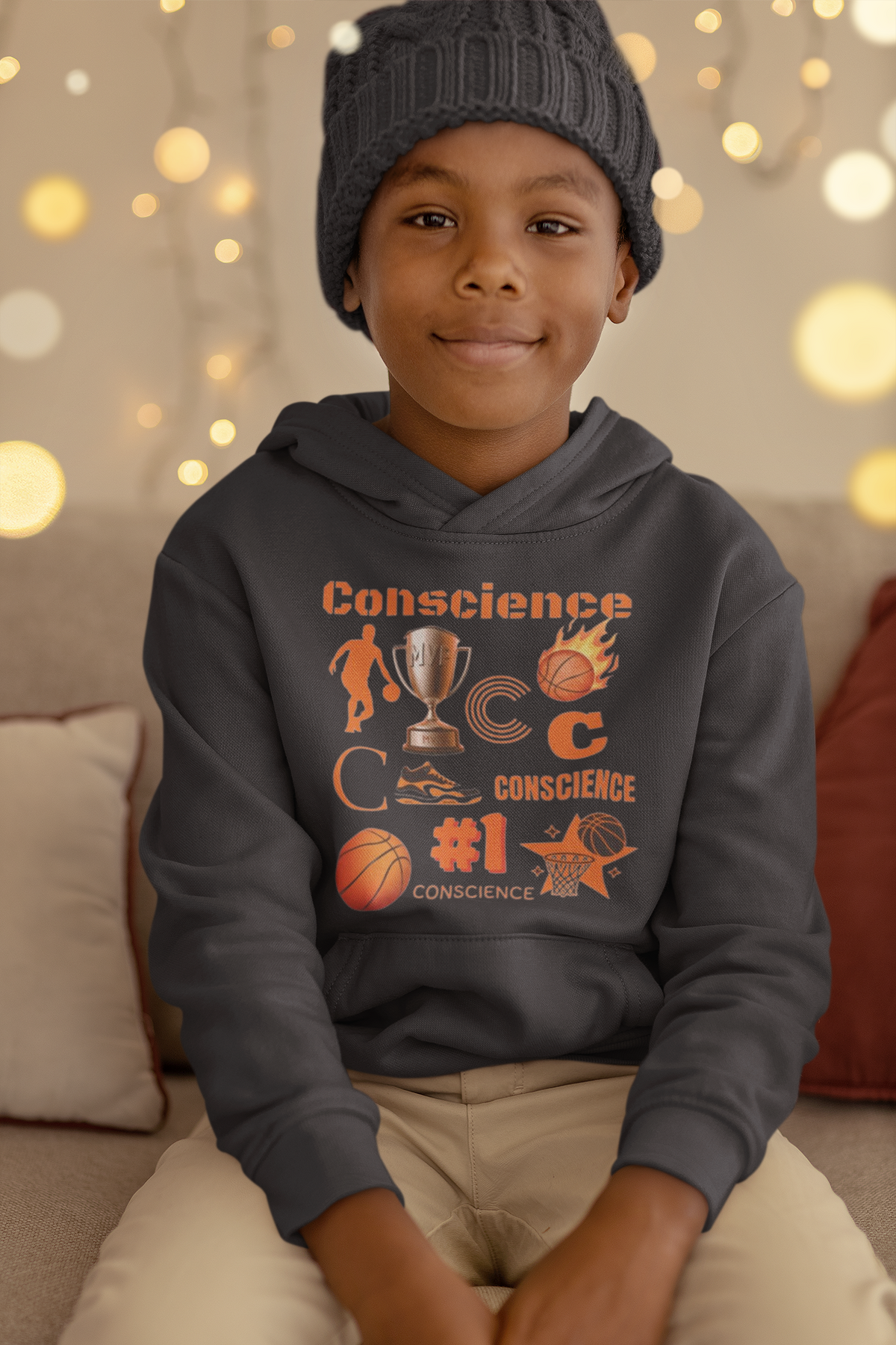 Personalized Toddler Basketball Hoodie —  Graphic Pullover