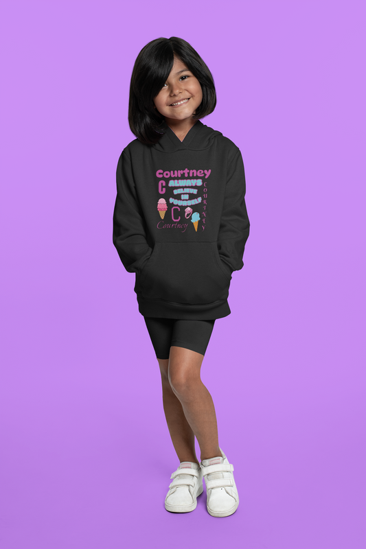 Personalized Toddler Hoodie - "Always Believe in Yourself" Cute Ice Cream Design