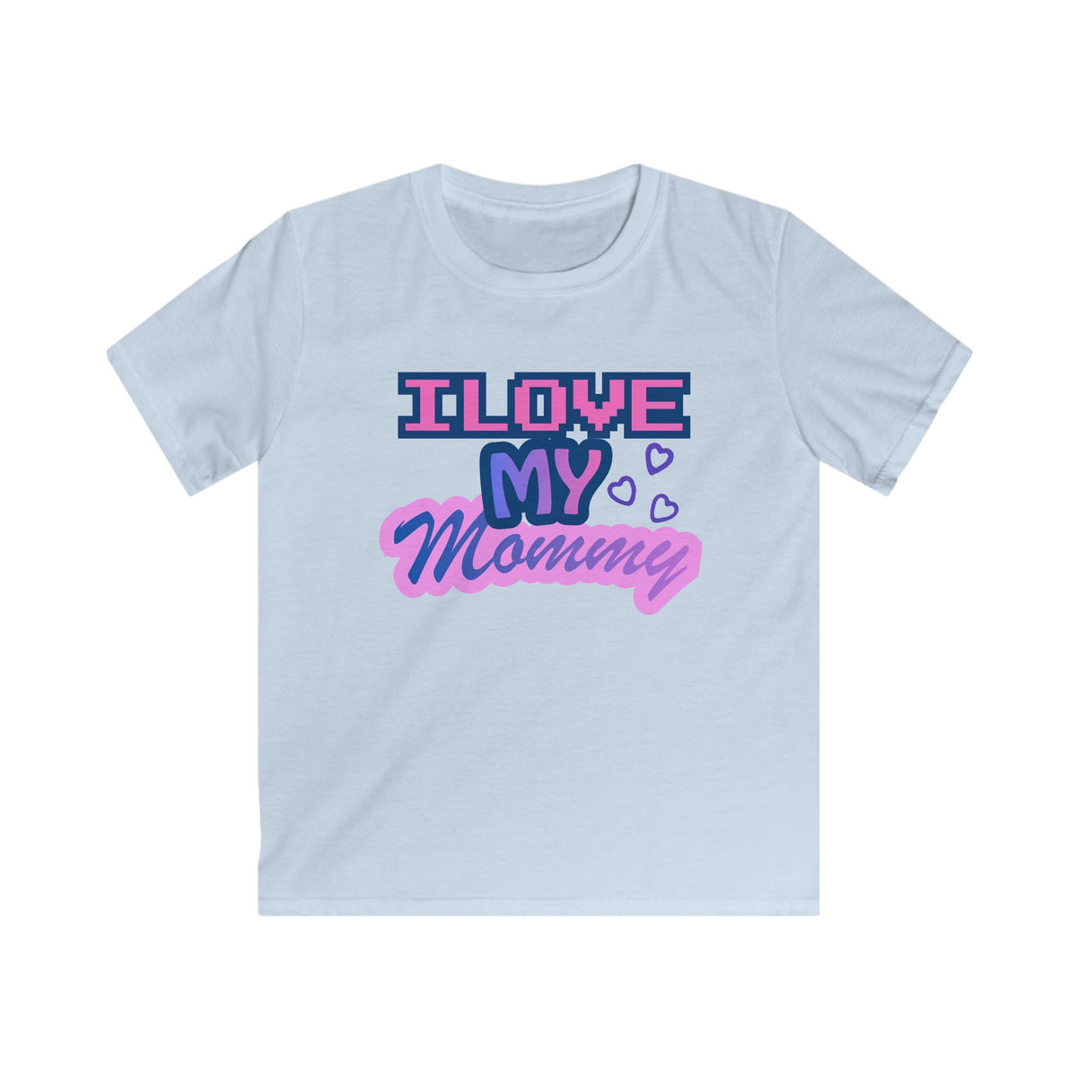 Kids T-Shirt — "I Love My Mommy" Retro Pixel Heart Design
