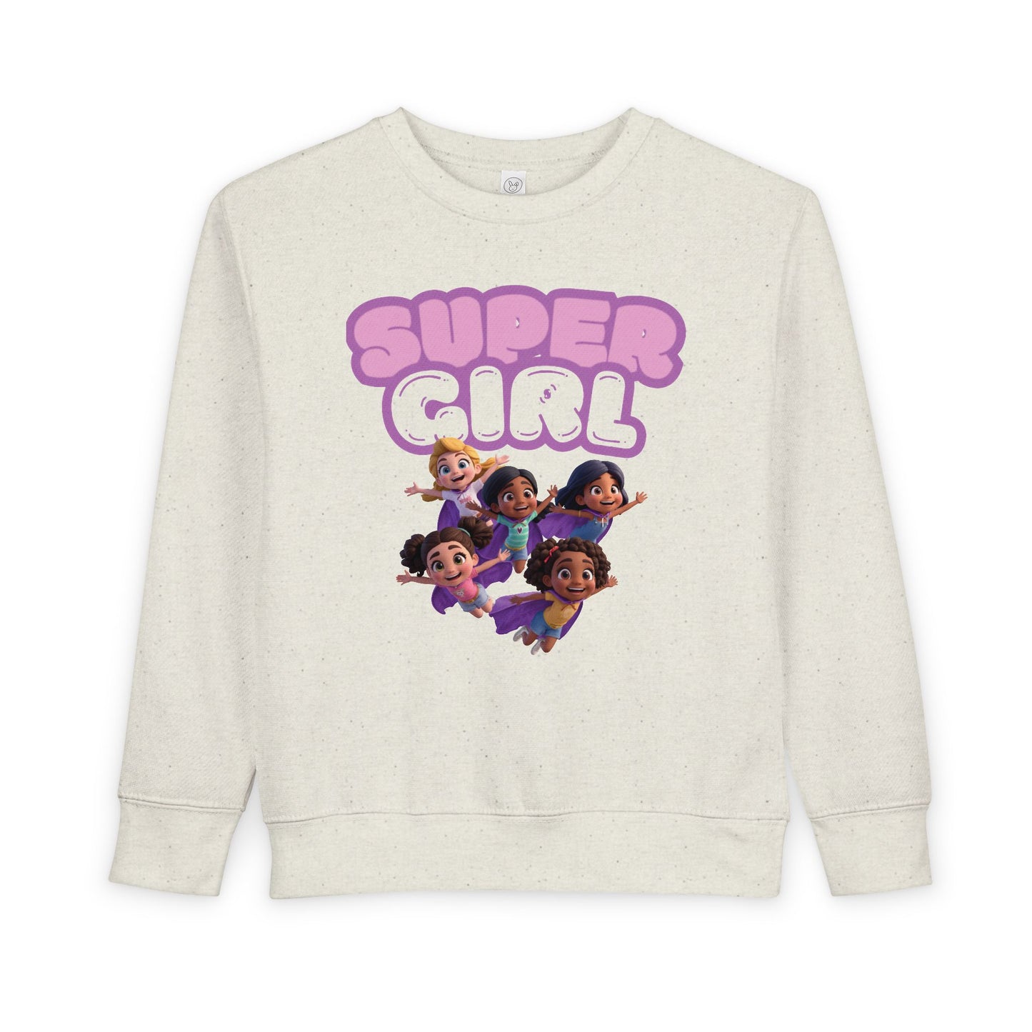 SuperGirl Toddler Sweatshirt — Cute Flying Superhero Graphic for Kids