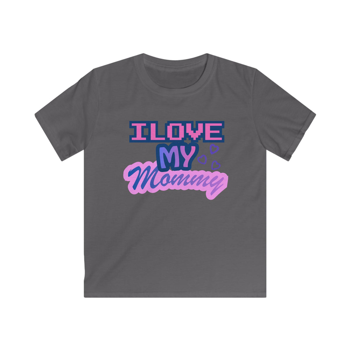 Kids T-Shirt — "I Love My Mommy" Retro Pixel Heart Design
