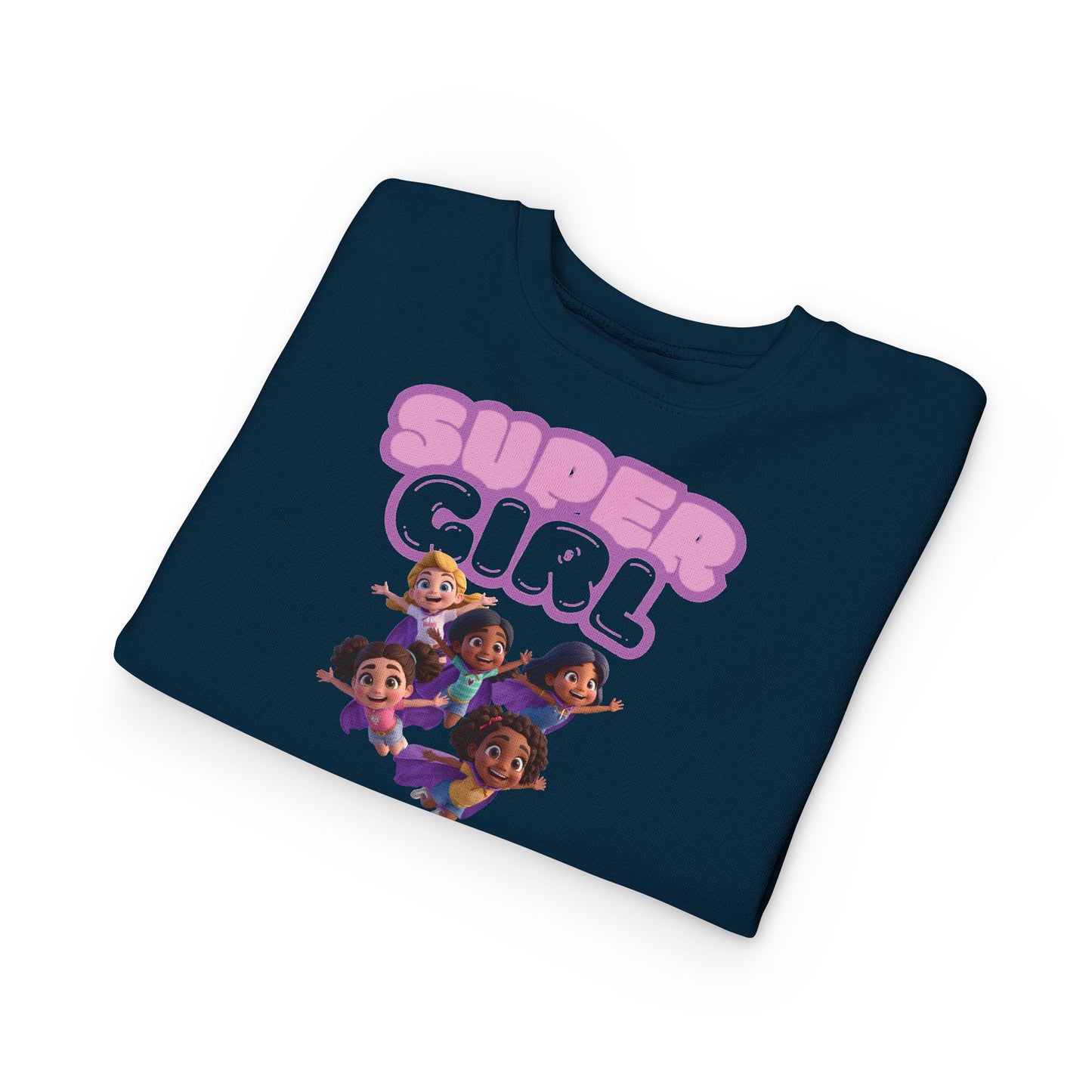 SuperGirl Toddler Sweatshirt — Cute Flying Superhero Graphic for Kids