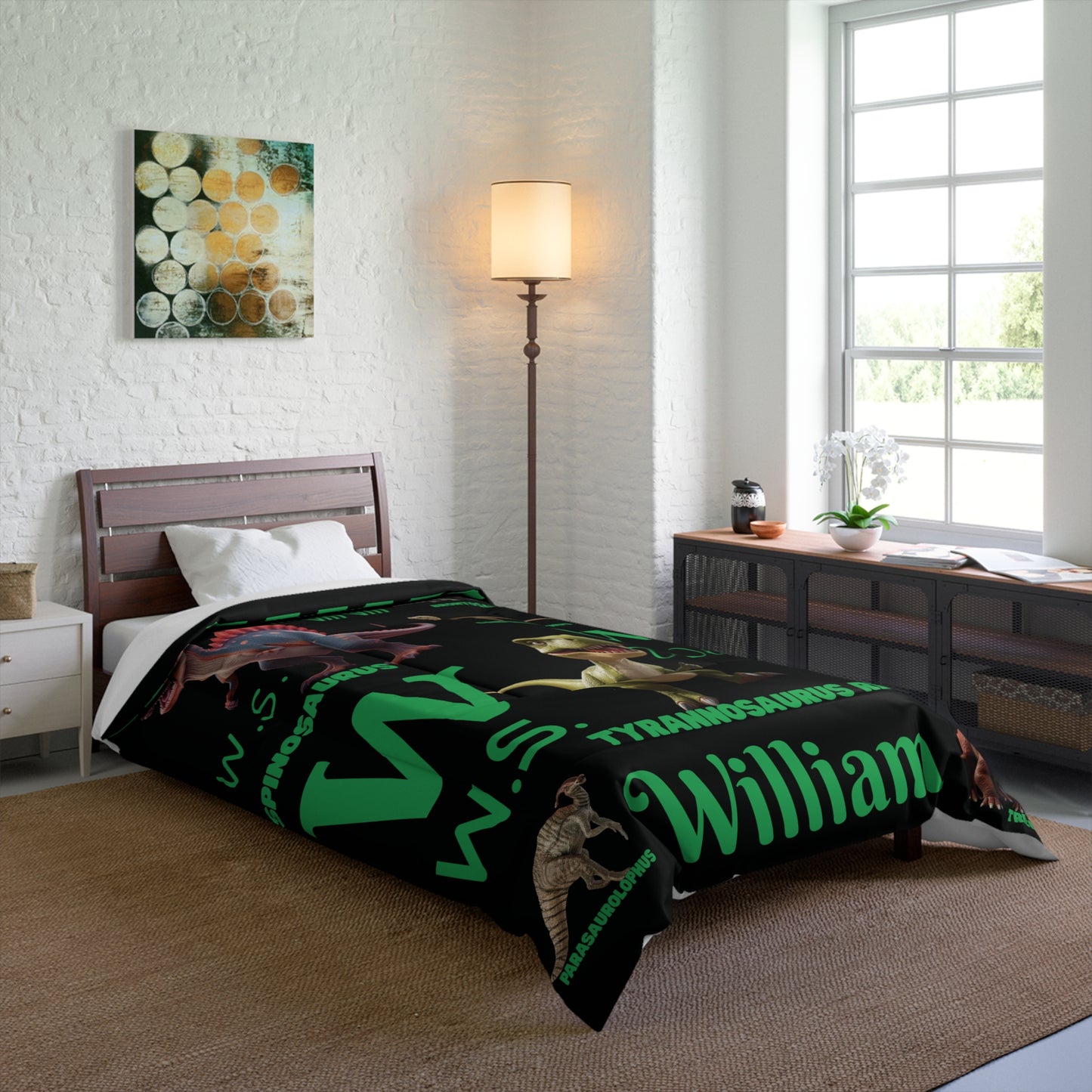 Personalized Dinosaur Comforter Kids T-Rex Bedding
