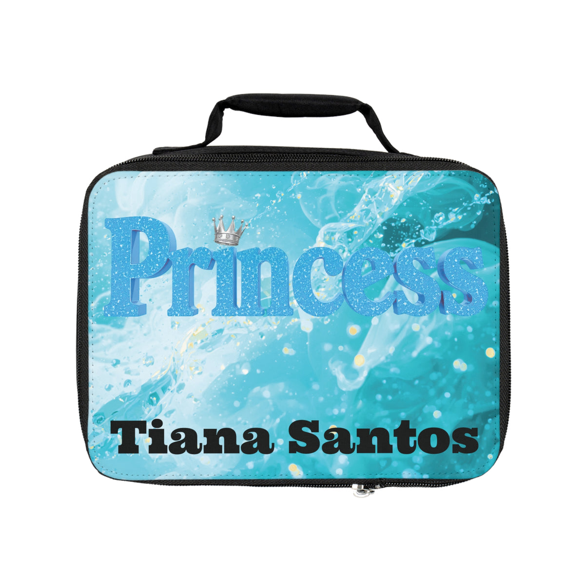 Personalized Princess Lunch Bag — Custom Name Kids Lunchbox (e.g., Tiana Santos)