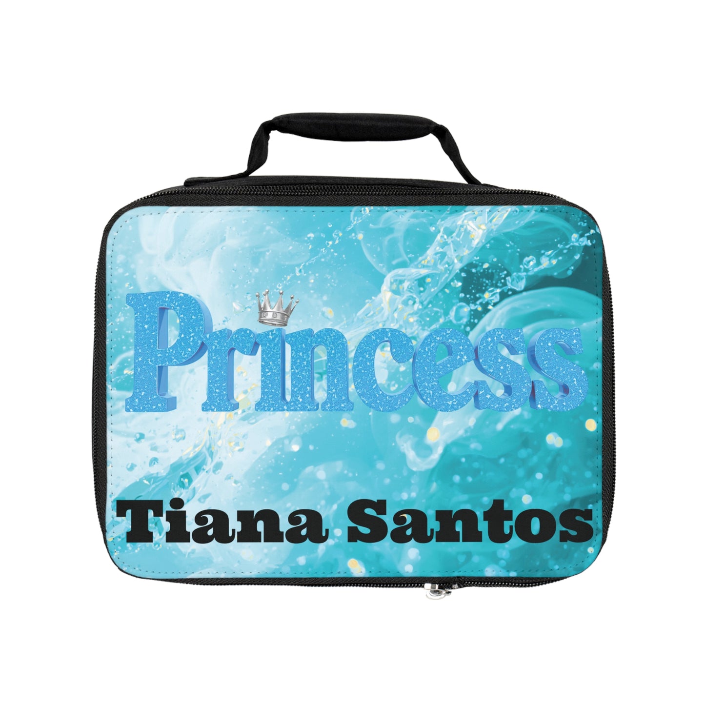 Personalized Princess Lunch Bag — Custom Name Kids Lunchbox (e.g., Tiana Santos)