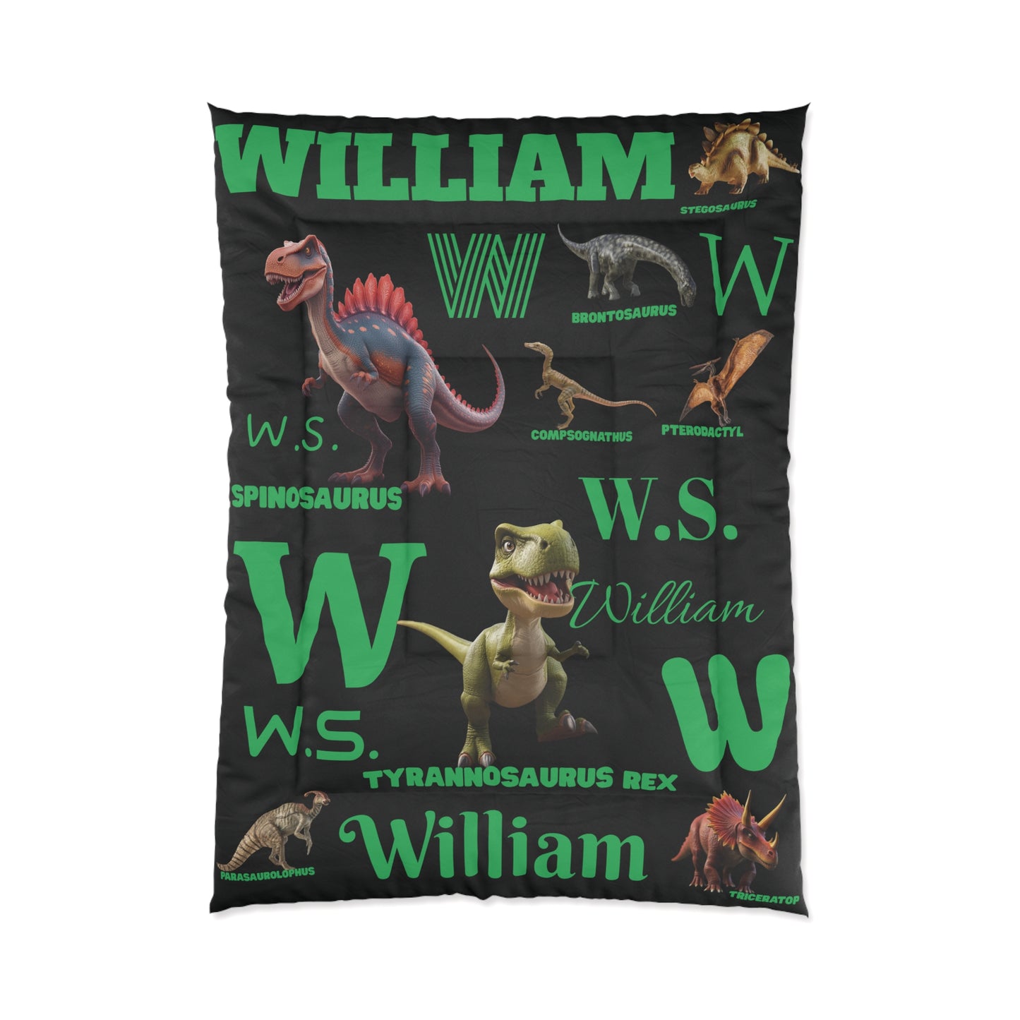 Personalized Dinosaur Comforter Kids T-Rex Bedding