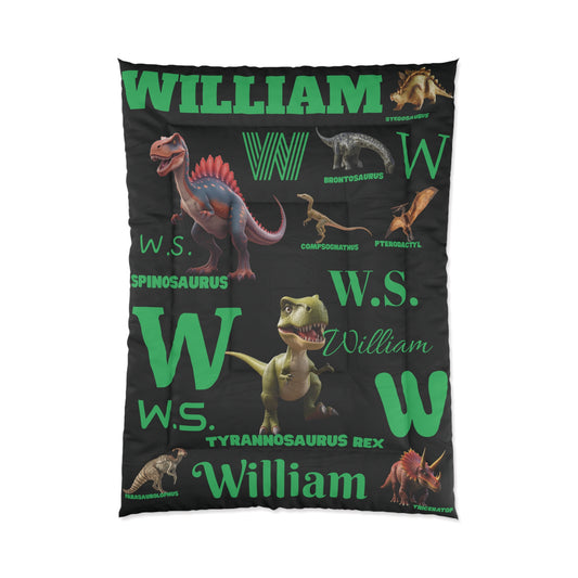Personalized Dinosaur Comforter Kids T-Rex Bedding