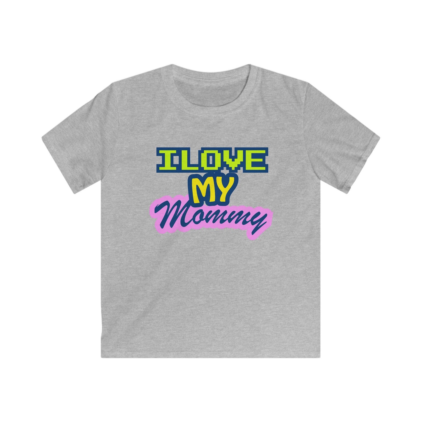 Kids T-Shirt — "I Love My Mommy" Retro Pixel Heart Design