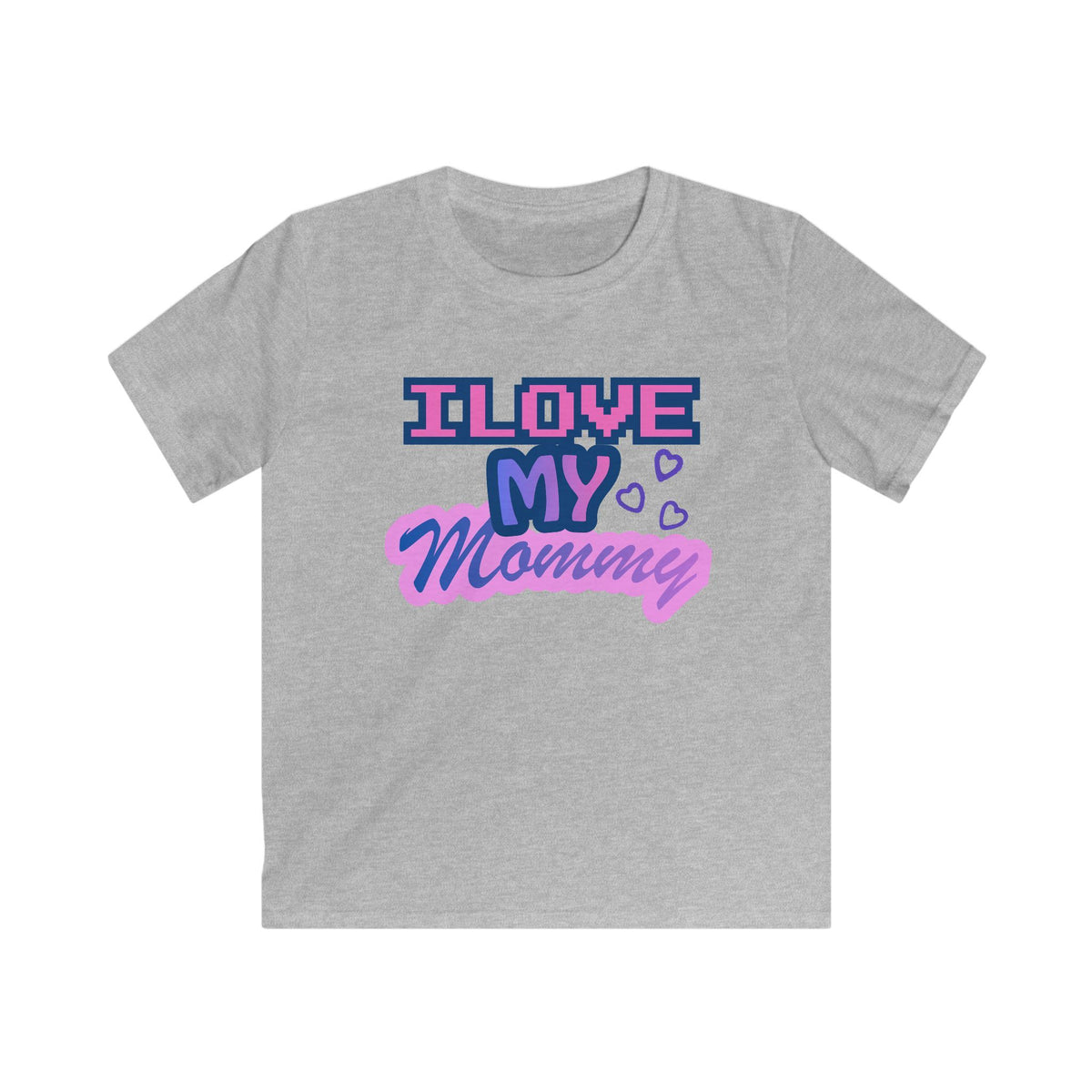 Kids T-Shirt — "I Love My Mommy" Retro Pixel Heart Design