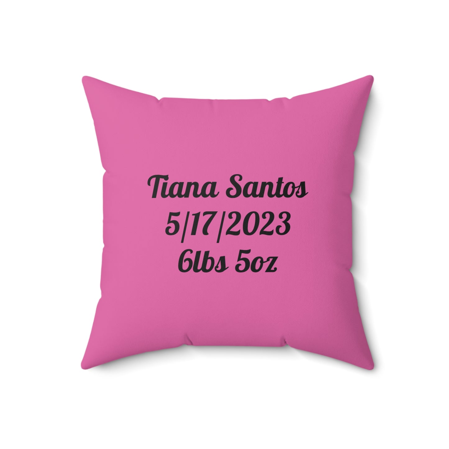 Personalized Baby Girl Bear Nursery Pillow — Custom Name & Birth Details