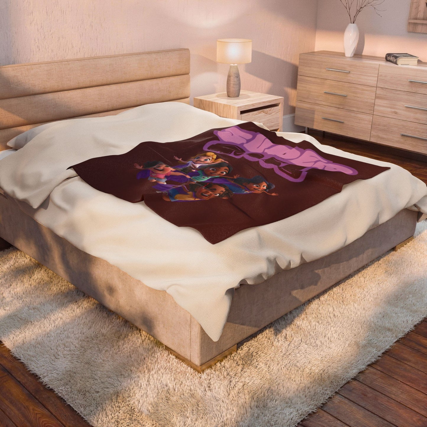 Super Girl Velveteen Plush Blanket — Kids’ Superhero Girls Throw