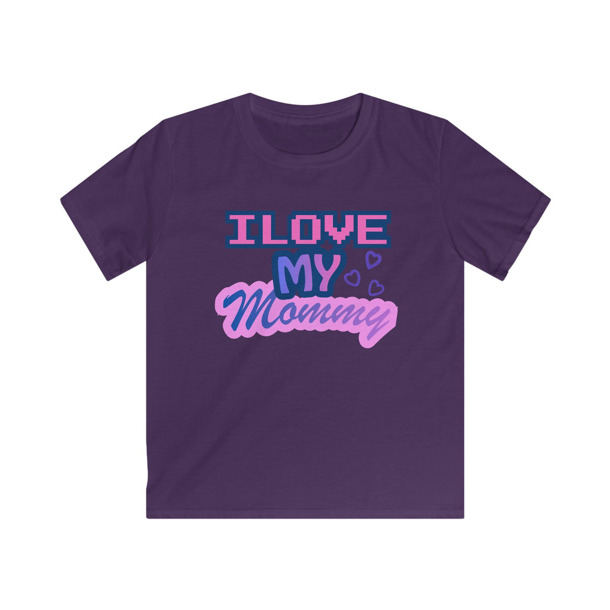 Kids T-Shirt — "I Love My Mommy" Retro Pixel Heart Design