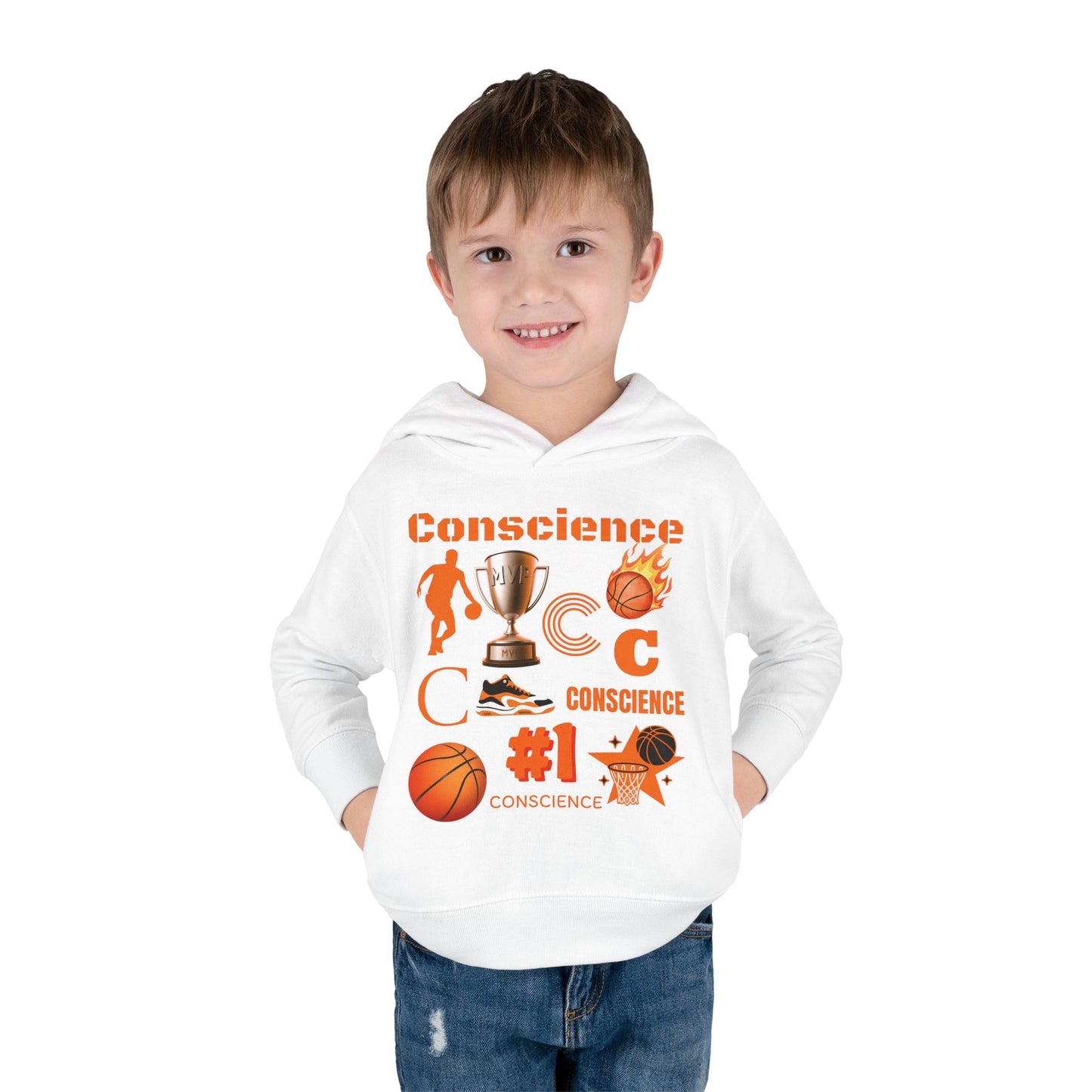 Personalized Toddler Basketball Hoodie —  Graphic Pullover