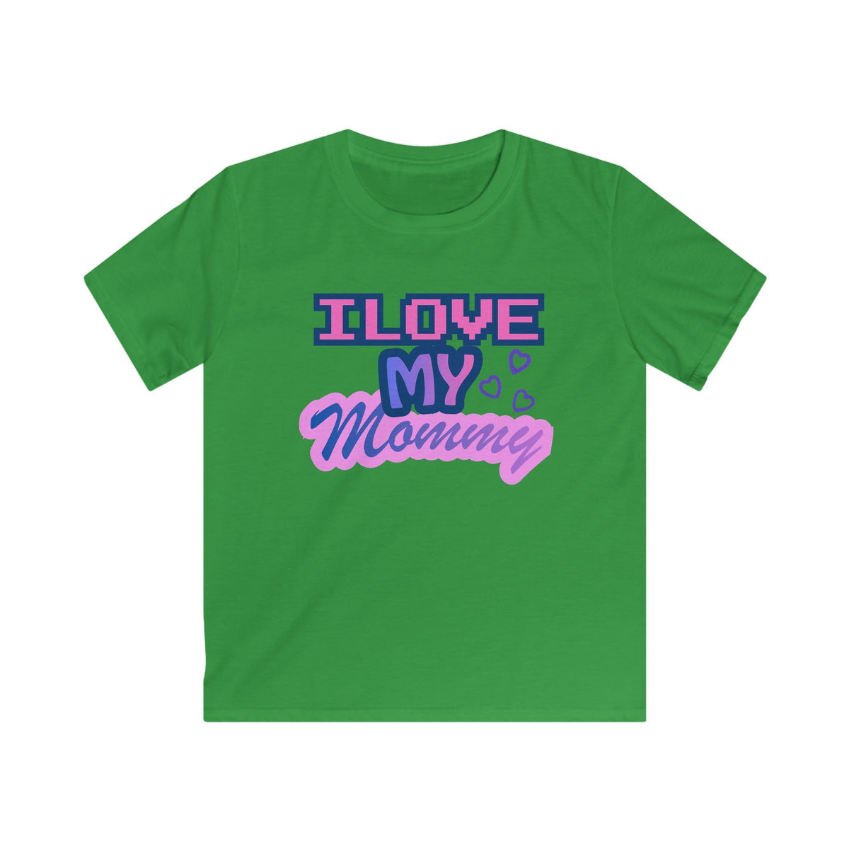 Kids T-Shirt — "I Love My Mommy" Retro Pixel Heart Design
