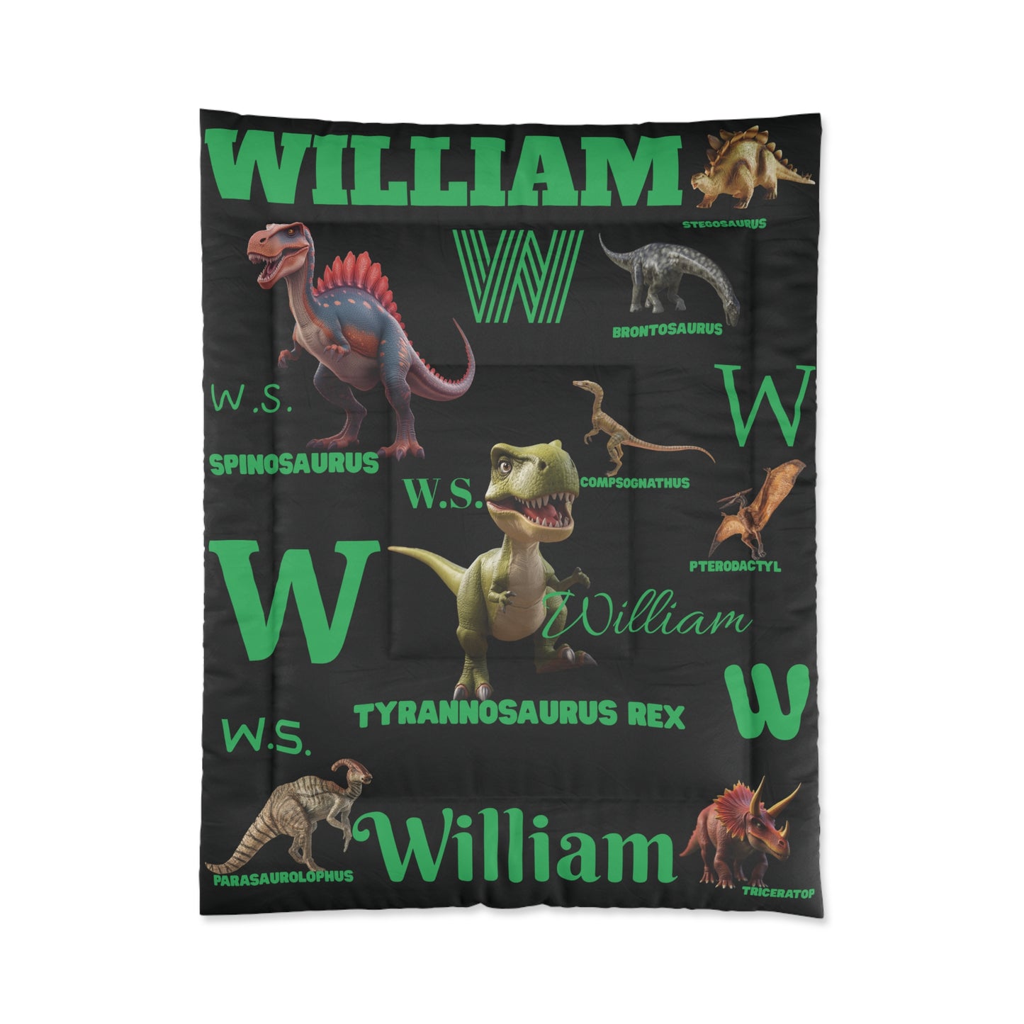 Personalized Dinosaur Comforter Kids T-Rex Bedding