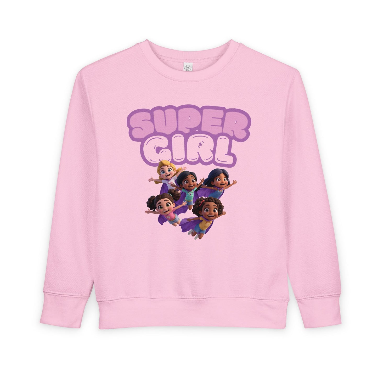 SuperGirl Toddler Sweatshirt — Cute Flying Superhero Graphic for Kids