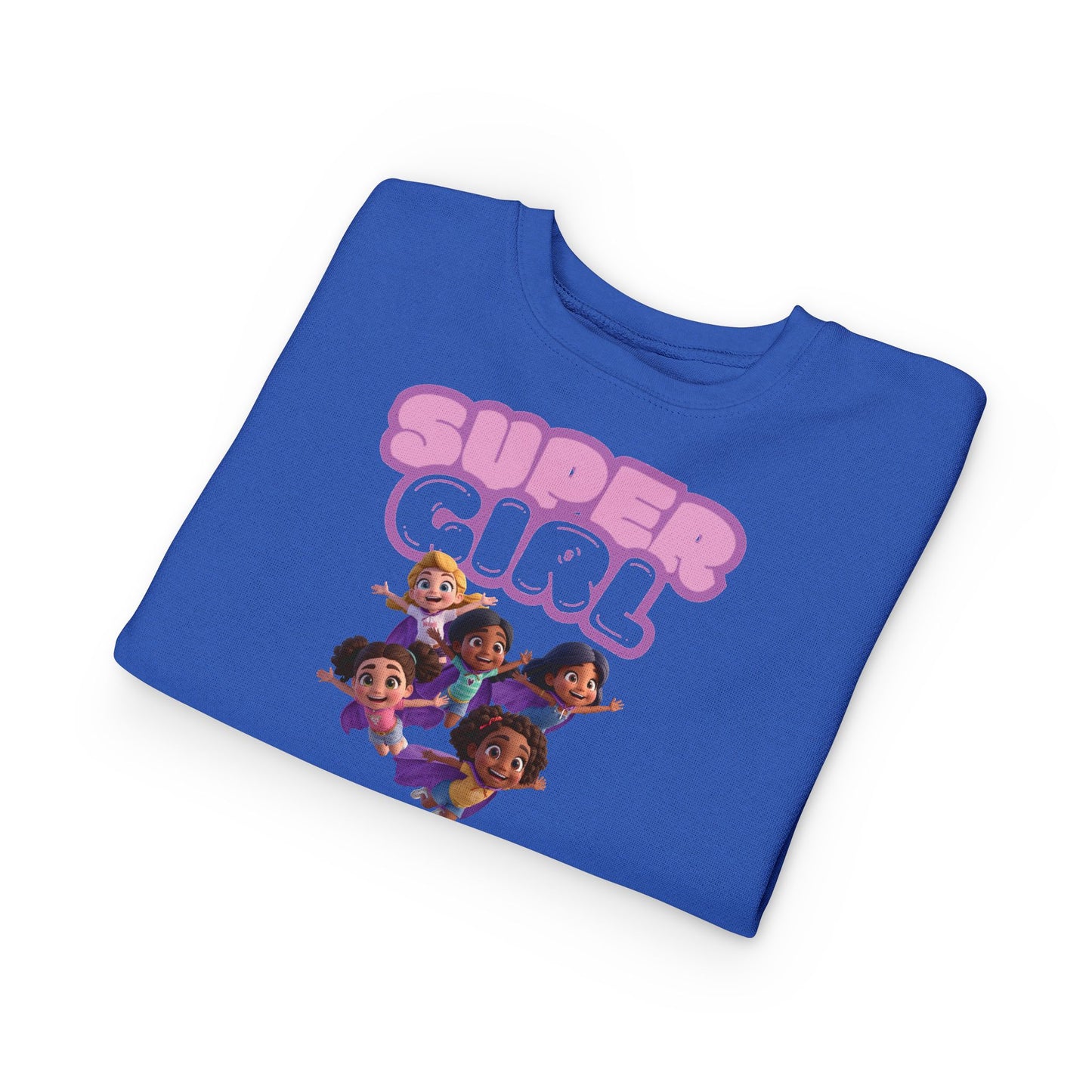 SuperGirl Toddler Sweatshirt — Cute Flying Superhero Graphic for Kids