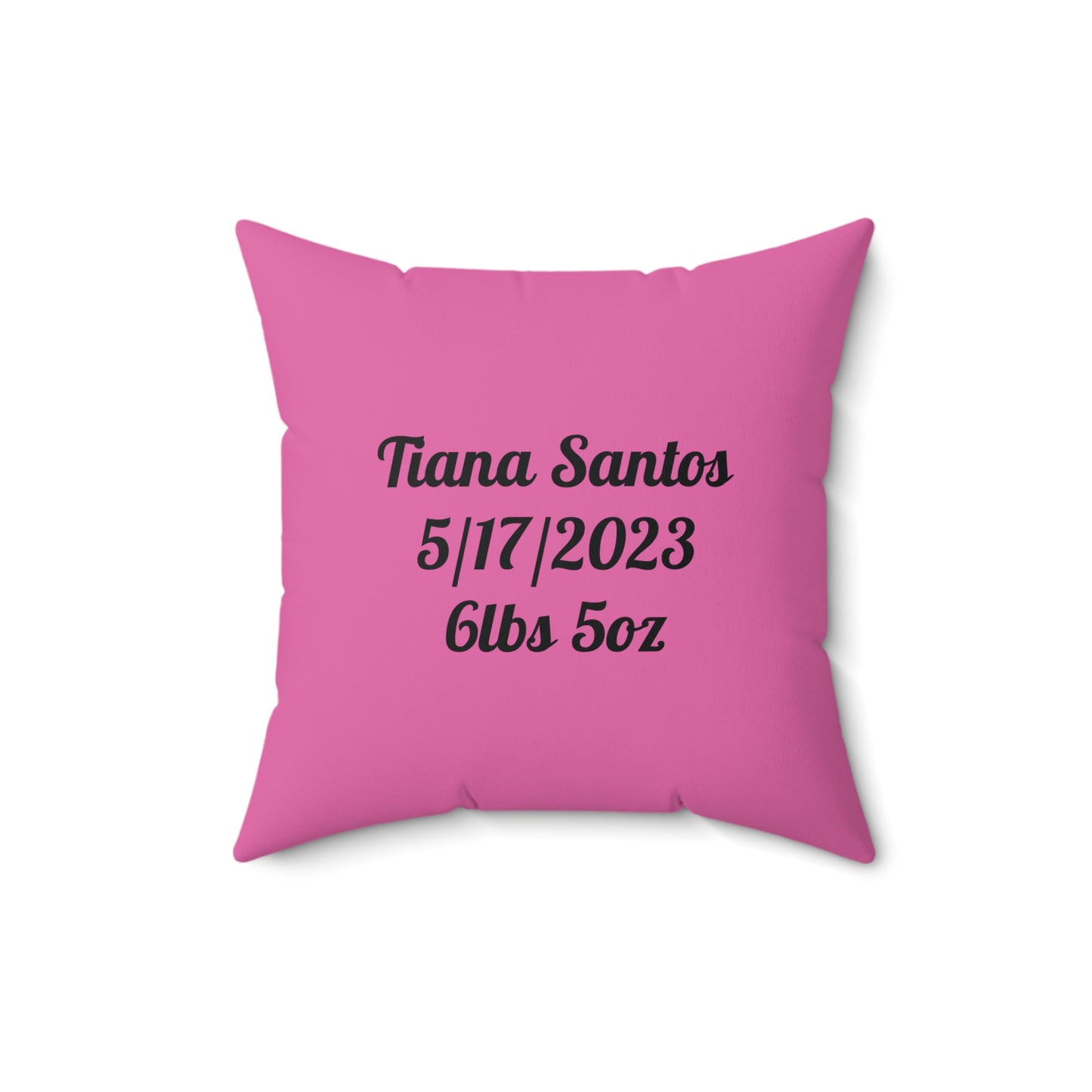 Personalized Baby Girl Bear Nursery Pillow — Custom Name & Birth Details
