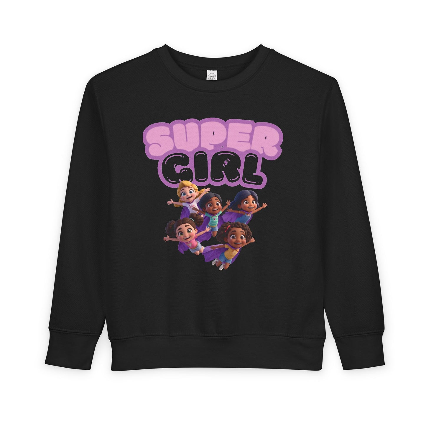 SuperGirl Toddler Sweatshirt — Cute Flying Superhero Graphic for Kids